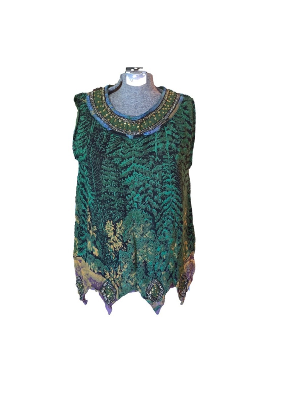 Women's Unbranded Top Size Medium Green Black